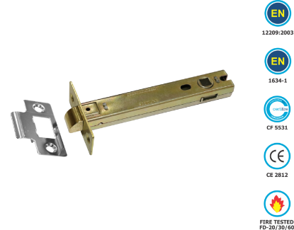 Picture of TUBULAR LATCH CE / FD / CERTIFIRE / B/T PREMIUM | 100MM | CHROME PLATED | PRINTED POLYBAG