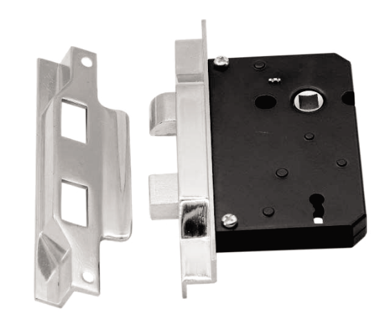 Picture of 3 LEVER REBATED SASH LOCK  | 63MM | CHROME PLATED | PRINTED POLYBAG