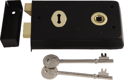 Picture of NARROW STYLE RIM LOCK  | 140 X 76MM | EPOXY BLACK | SICHERN BOX