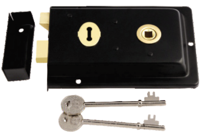 Picture of FLUTED RIM LOCK  | 150 X 100MM | EPOXY BLACK | SICHERN BOX