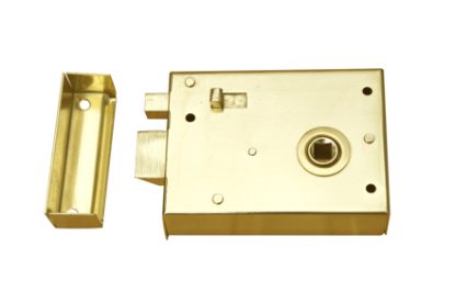 Picture of RIM LATCH WITH LOCKING SNIB | 100 X 76MM | ELECTRO BRASS | HANG UP BOX