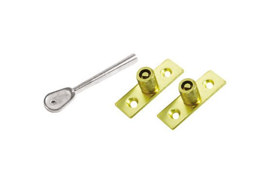 Picture of SASH STOP - PACK OF 2 + 1 KEY | - | ELECTRO BRASS | BLISTER