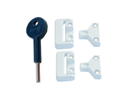Picture of WINDOW TOGGLE LOCK METAL - 2 + KEY (8K106) | - | EPOXY WHITE | BLISTER