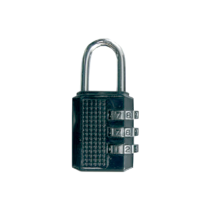 Picture of 3-DIGIT COMBINATION PADLOCK T/CIRCLE   | 25MM | BLACK | PREPACK