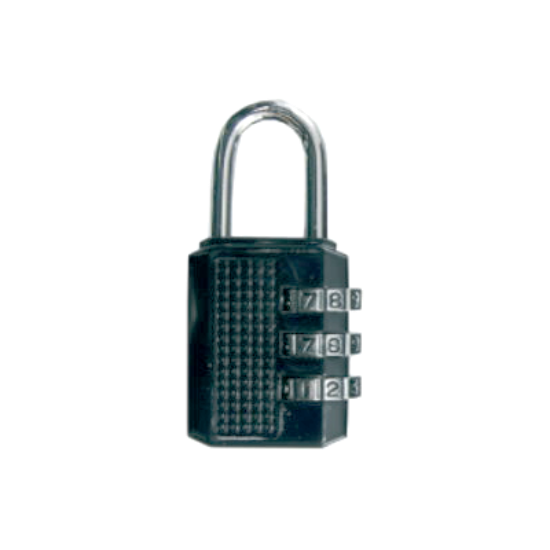 Picture of 3-DIGIT COMBINATION PADLOCK T/CIRCLE   | 25MM | BLACK | PREPACK