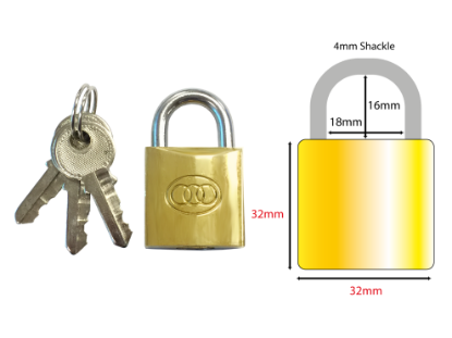 Picture of TRI-CIRCLE BRASS PADLOCK | 32MM | BRASS | BOXED