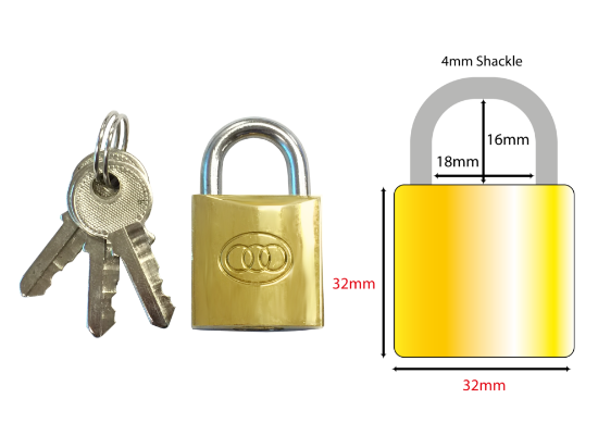 Picture of TRI-CIRCLE BRASS PADLOCK | 32MM | BRASS | BOXED