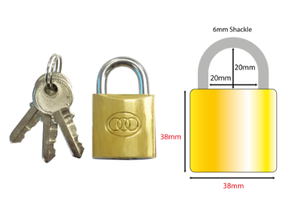 Picture of TRI-CIRCLE BRASS PADLOCK | 38MM | BRASS | BOXED