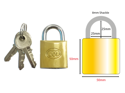 Picture of TRI-CIRCLE BRASS PADLOCK - KEY'D ALIKE | 50MM | BRASS | BOXED