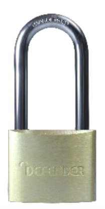 Picture of SQUIRE PADLOCK DEFENDER LONG SHACKLE DFBP4/2.5 | 40MM | BRASS | BLISTER