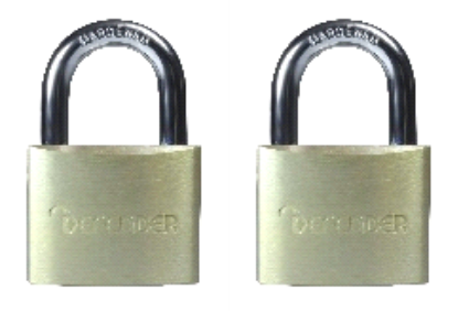 Picture of SQUIRE PADLOCK DEFENDER TWIN PACK DFBP4T | 40MM | BRASS | BLISTER