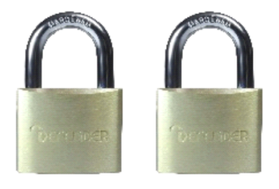 Picture of SQUIRE PADLOCK DEFENDER TWIN PACK DFBP4T | 40MM | BRASS | BLISTER