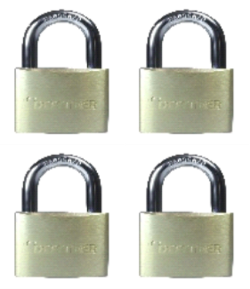 Picture of SQUIRE PADLOCK DEFENDER QUAD PACK DFBP4Q | 40MM | BRASS | BLISTER