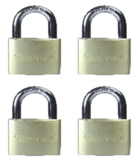 Picture of SQUIRE PADLOCK DEFENDER QUAD PACK DFBP4Q | 40MM | BRASS | BLISTER