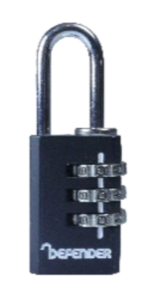 Picture of SQUIRE PADLOCK DEFENDER DIECAST COMBI DFCOMB120 | 20MM | BLACK | BLISTER
