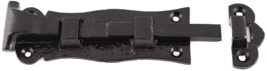 Picture of BLACK ANTIQUE SCROLL STRAIGHT BOLT | 125MM | EPOXY BLACK | SICHERN BOX