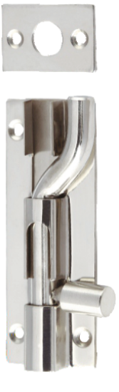 Picture of STAINLESS STEEL BARREL BOLT - NECKED | 50 X 25MM | POLISHED (CP) | PRINTED POLYBAG