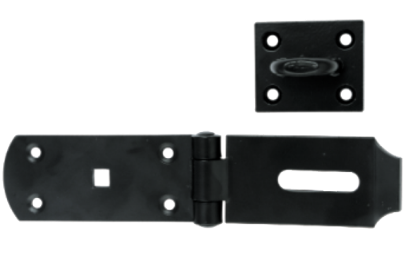 Picture of HASP & STAPLE HEAVY DUTY   | 200MM | BLACK DUROSIL | PRINTED POLBAG