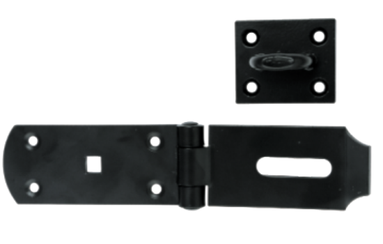 Picture of HASP & STAPLE HEAVY DUTY   | 200MM | BLACK DUROSIL | PRINTED POLBAG