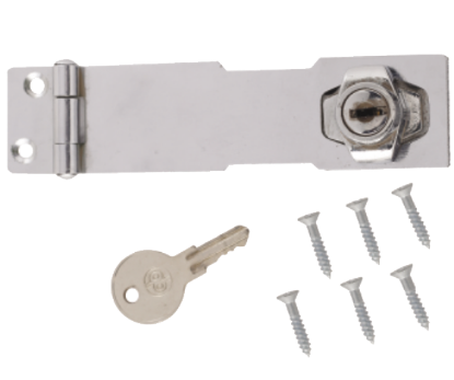 Picture of LOCKING HASP & STAPLE - PREPACK | 114MM | GALVORITE SILVER | PRINTED POLYBAG