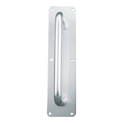 Picture of ALUMINIUM ROUND BAR PULL HANDLE ON PLATE | 300 X 19MM | SATIN ANODISED | SICHERN BOX