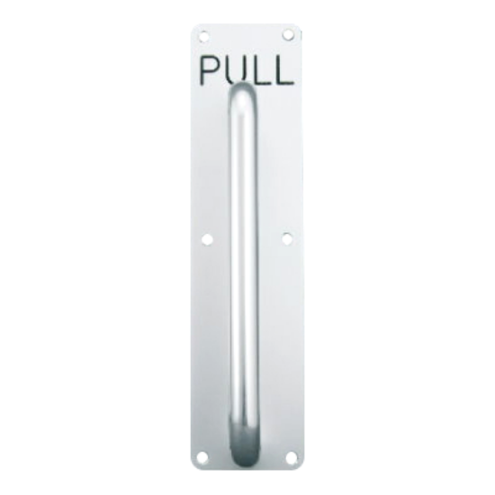 Picture of ALUMINIUM ROUND BAR PULL HANDLE ON PLATE - PULL | 300 X 19MM | SATIN ANODISED | SICHERN BOX