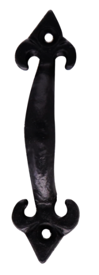 Picture of BLACK ANTIQUE FLEUR DE LYS PULL HANDLE  | 100MM | EPOXY BLACK | PRINTED POLYBAG