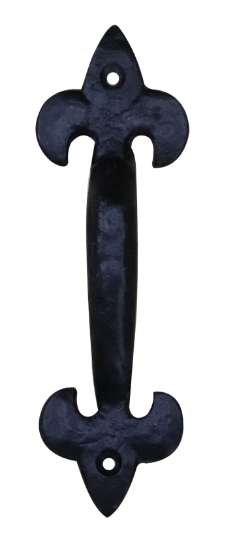 Picture of BLACK ANTIQUE FLEUR DE LYS PULL HANDLE  | 179MM | EPOXY BLACK | PRINTED POLYBAG