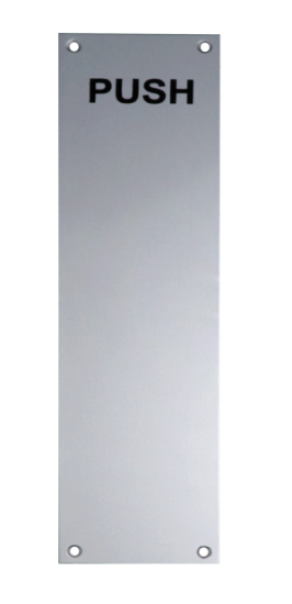 Picture of ALUMINIUM FINGER PLATE - PULL | 300 X 76MM | SATIN ANODISED | PRINTED POLYBAG