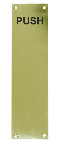 Picture of STAINLESS STEEL FINGER PLATE - PUSH | 300 X 75MM | ELECTRO BRASS | BOX