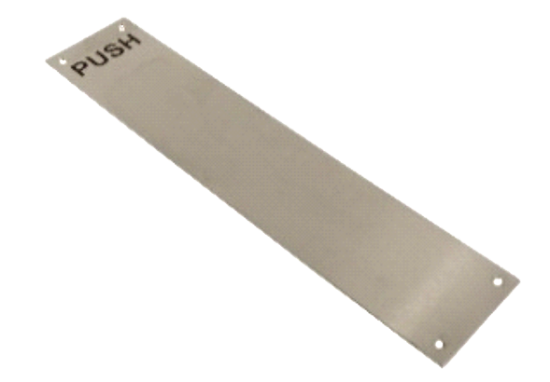 Picture of STAINLESS STEEL FINGER PLATE - PLAIN - RADIUS CORNERS - PUSH | 350 X 75 X 1.5MM | SATIN | BOX