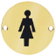Picture of BRASS CIRCULAR SIGN - FEMALE | 76MM | POLISHED & LACQUERED | PRINTED POLYBAG