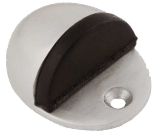 Picture of OVAL DOOR STOP - ALUMINIUM | 48 X 41MM | SATIN ANODISED | PRINTED POLYBAG