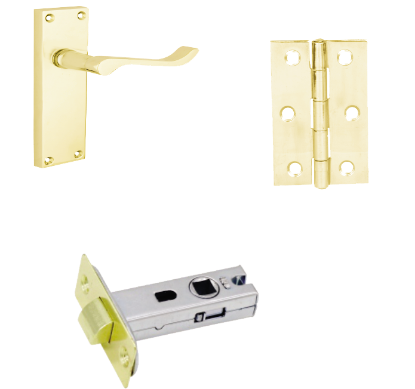 Picture of CONTRACT VICTORIAN SCROLL INTERNAL LATCH PACK - ZINC | OTHER | POLISHED ELECTRO BRASS | BOX