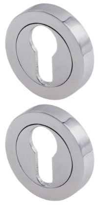 Picture of EURO PROFILE ESCUTCHEON - PACK OF 2 | 52MM | POLISHED CHROME / SATIN CHROME | HANG UP BOX