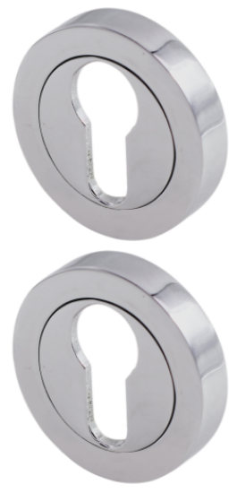Picture of EURO PROFILE ESCUTCHEON - PACK OF 2 | 52MM | POLISHED CHROME / SATIN CHROME | HANG UP BOX