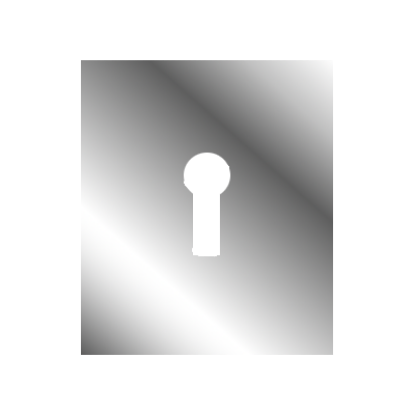 Picture of REPAIR ESCUTCHEON - STAINLESS STEEL STICK ON - KEYLOCK | 47.5 X 65.5 X 1.5 | POLISHED STAINLESS | PRINTED POLYBAG