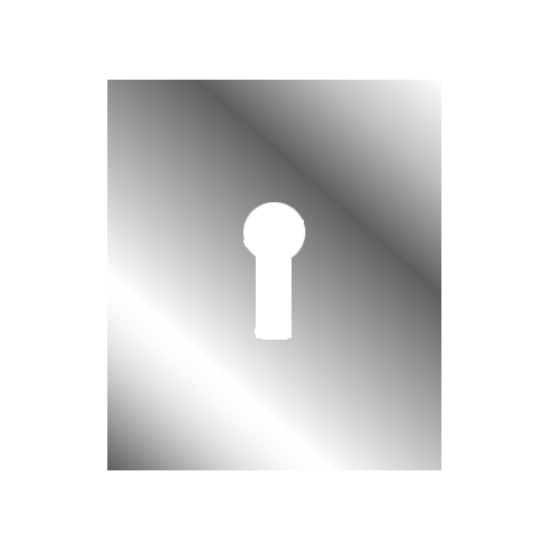 Picture of REPAIR ESCUTCHEON - STAINLESS STEEL STICK ON - KEYLOCK | 47.5 X 65.5 X 1.5 | POLISHED STAINLESS | PRINTED POLYBAG