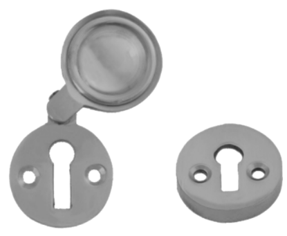 Picture of VICTORIAN OPEN AND COVERED ESCUTCHEON SET | 32MM | SATIN CHROME | PRINTED POLYBAG