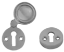 Picture of VICTORIAN OPEN AND COVERED ESCUTCHEON SET | 32MM | SATIN CHROME | PRINTED POLYBAG