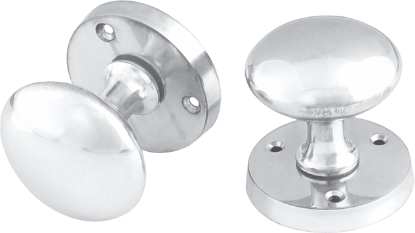 Picture of VICTORIAN SPRUNG MORTICE KNOB SET | 53MM | CHROME PLATED | HANG UP BOX