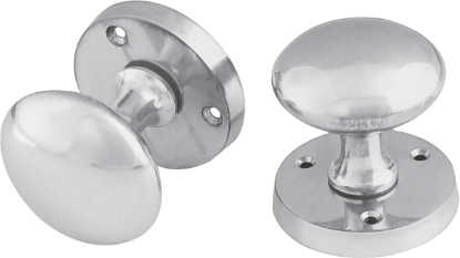 Picture of VICTORIAN RIM KNOB SET | 53MM | SATIN CHROME | HANG UP BOX