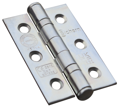 Picture of MILD STEEL 2 BALL BEARING HINGE - CE7 - PAIR | 76 X 51MM | BRIGHT ZINC PLATED | HANG UP BOX