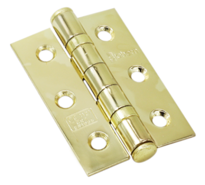 Picture of MILD STEEL 2 BALL BEARING HINGE - CE7 - PAIR | 76 X 51MM | ELECTRO BRASS | HANG UP BOX