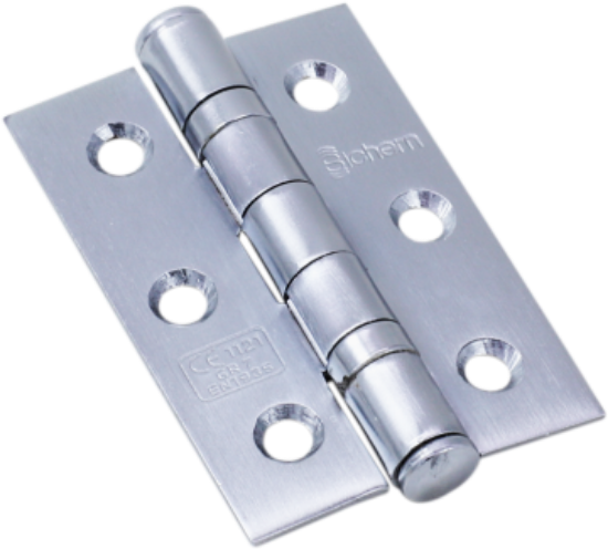 Picture of MILD STEEL 2 BALL BEARING HINGE - CE7 - PAIR | 76 X 51MM | SATIN CHROME | HANG UP BOX