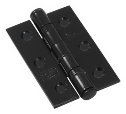 Picture of MILD STEEL 2 BALL BEARING HINGE - CE7 - PAIR | 76 X 51MM | MATT BLACK | HANG UP BOX