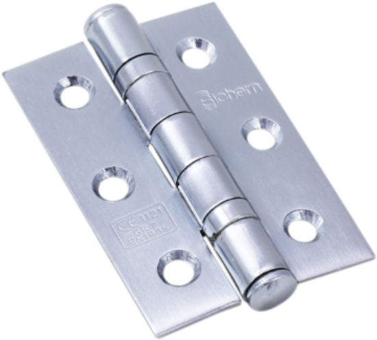 Picture of MILD STEEL 2 BALL BEARING HINGE - CE7 - PAIR | 76 X 51MM | BRIGHT ZINC PLATE | SICHERN BOX