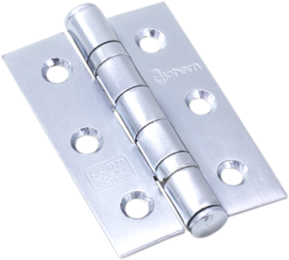 Picture of MILD STEEL 2 BALL BEARING HINGE - CE7 - PAIR | 76 X 51MM | POLISHED CHROME | SICHERN BOX