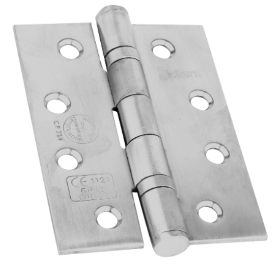 Picture of MILD STEEL 2 BALL BEARING HINGE - CE11 - PAIR | 100 X 76MM | SATIN CHROME | HANG UP BOX