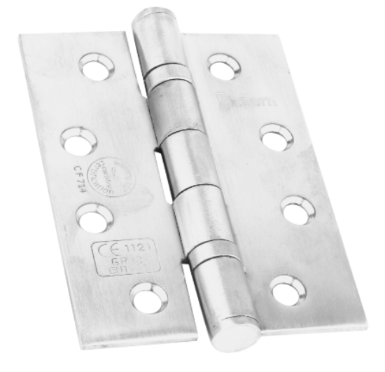 Picture of MILD STEEL 2 BALL BEARING HINGE - CE11 - PAIR | 100 X 76MM | POLISHED CHROME | SICHERN BOX